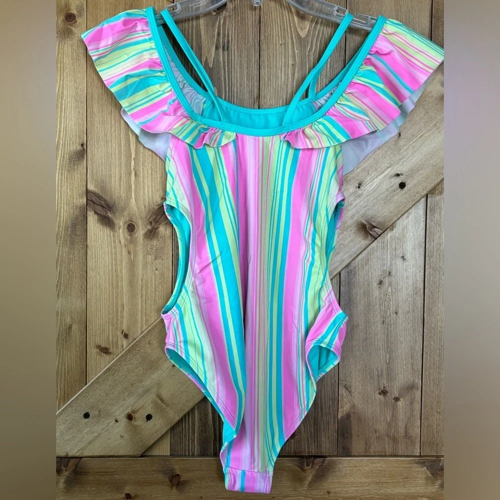 Girls Wonder Nation One Piece Swimsuit | Size Large (10-12)